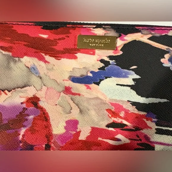 kate spade Black Multicolor Floral Zip Wallet - Picture 6 of 6